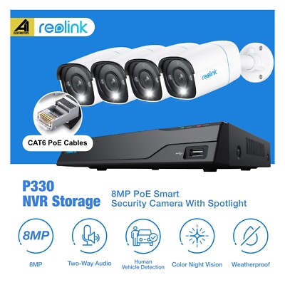 Reolink 8CH Smart 4K Security Camera System 8MP PoE 24/7