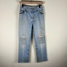Vintage 70s 80s Levi's Orange Tab Straight Fit Jeans Talon Zipper ALTERED 27x28