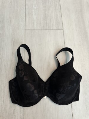 WACOAL Awareness Full Figure Molded Cup Underwire  Bra 853167 Sz 36DDD Black