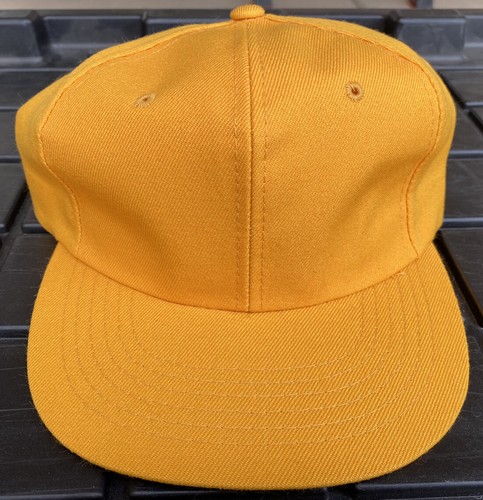 Cappello berretto snapback Youngan oro giallo massiccio bianco nuovo senza etichette vintage anni 80 90 misto lana - Foto 4 di 9