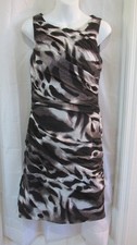 Ann Taylor Shift Dress - Sleeveless with Side Zip - Tri-Colored Shirred Fabric 4