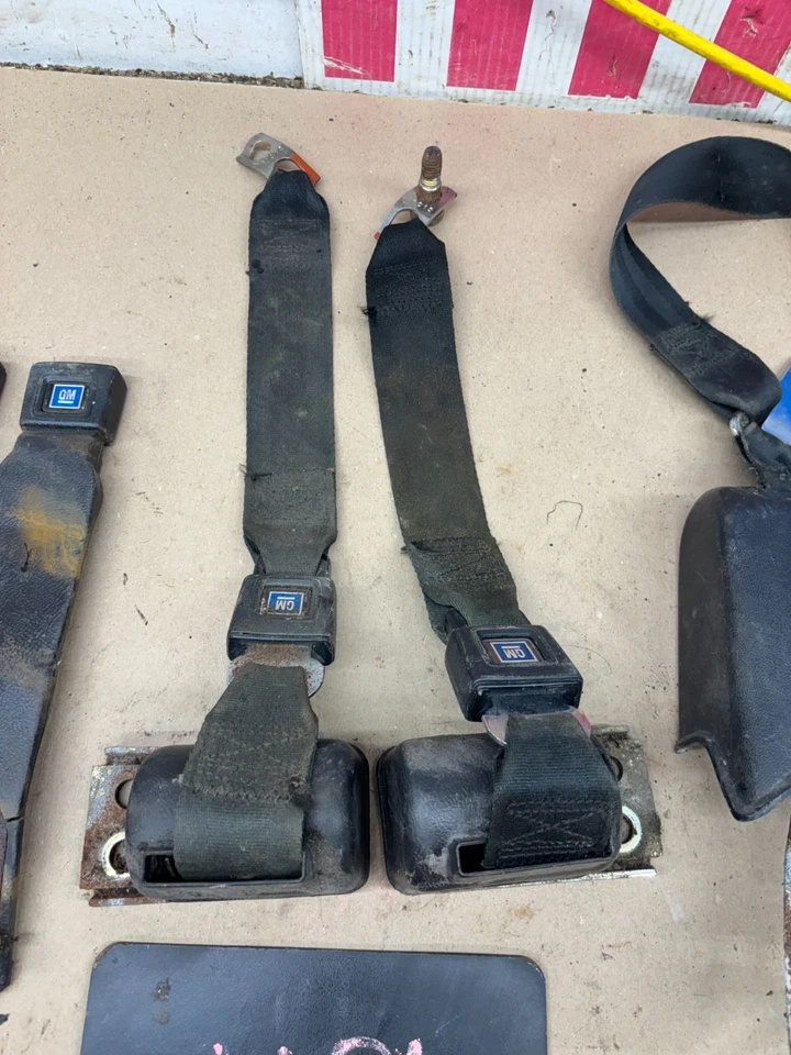 1970 1981 CAMARO FIREBIRD CINTURÓN DE SEGURIDAD NEGRO JUEGO TODOS LOS RETRACTORES HEBILLAS O Foto 4 de 4