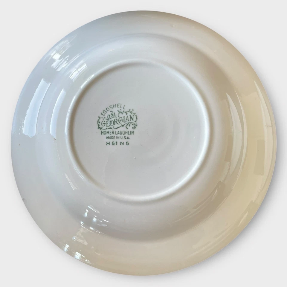Homer Laughlin Juego de 7 cuencos de sopa de magnolia floral con cáscara de huevo 7 cotillones georgianos 8" Foto 3 de 4