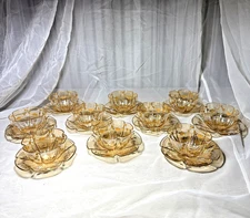 Moser Lobmeyr Gilt Gold Finger Bowls with Underplates, Antique, Mint, set of 10