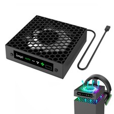Game Console Cooling Fan w/ RGB Light Headphone Storage Hanger for Xbox Series X