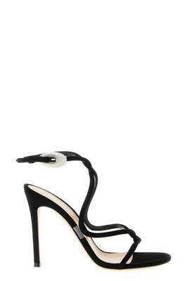 GIANVITO ROSSI Mamba Crystal Black 105mm Sandals New & Authentic