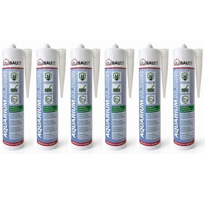 6x duBAUST SAQ24 Aquarium Silikon Terrarium Glasbau Dichtstoff 310 ml - 2 Farben