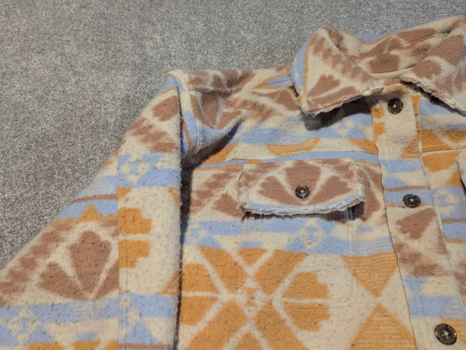 Free People Jacket Womens Medium Ruby Jacquard Az… - image 4