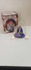 Glass Angel Candle Holder Blue Stained Glass w/ Tealight   Decorative Home D cor