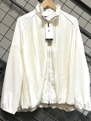 Nike Pleated Satin Oversized Track Jacket Women's XL Sail HJ0516-133 ($200)