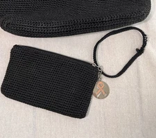 The Sak Bag Wristlet Wallet Crochet Boho Western Breast Cancer Pink FLAWS*