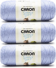 Caron Simply Soft Periwinkle Yarn - 3 Pack of 170.1G/6Oz - 100 Acrylic