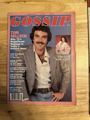 RARE April 1981 GOSSIP MAGAZINE Tom Selleck Lynda Carter Dolly Parton Vintage