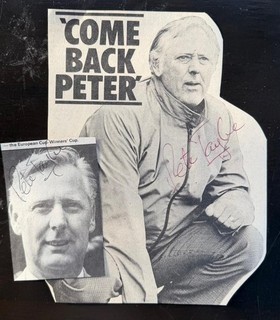 PETER TAYLOR signed 1970s Magazine Photo lot x2 NOTTINGHAM FOREST DERBY COUNTY