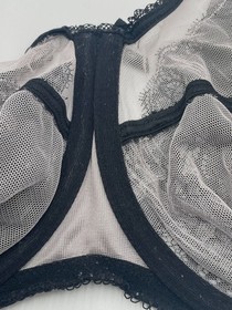 Lise Charmel Women's Black Sheer Embroidered Full-Figure Lace Bra Size 34G