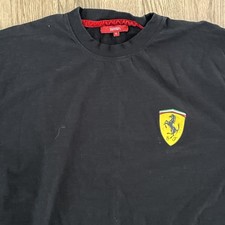 Ferrari Vintage Shirt Black Size Large Scuderia Exotic Brand Logo Formula One