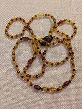 Genuine Baltic Amber Necklace W/ Swivel Closu...