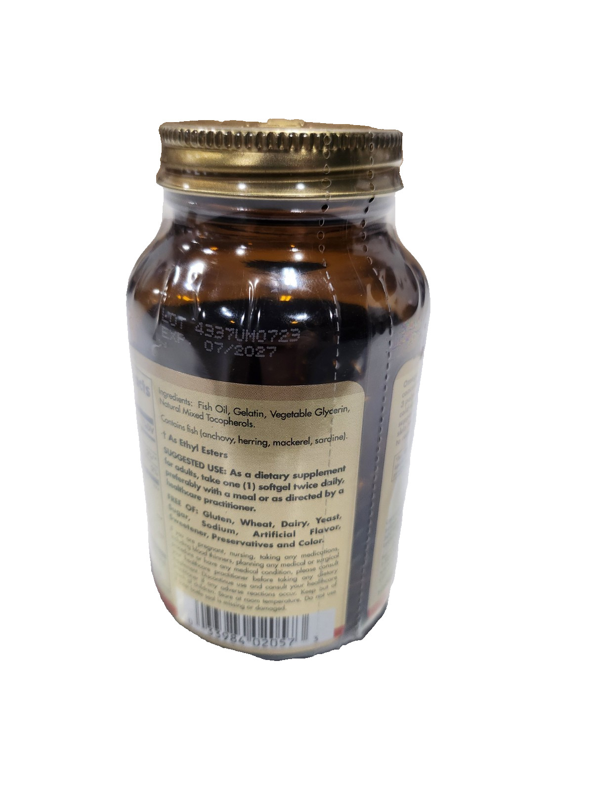 Solgar Triple Strength Omega-3 950 mg 100 Softgels - 2 Bottles Pack-Exp 07/2027