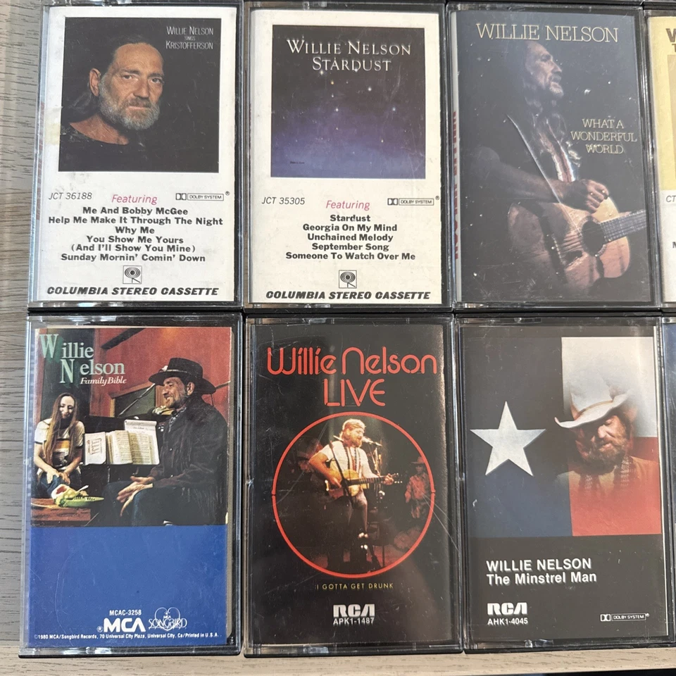 Willie Nelson Huge Collection Of 20 Audio Cassette Tape Vintage Country Music Foto 4 de 4