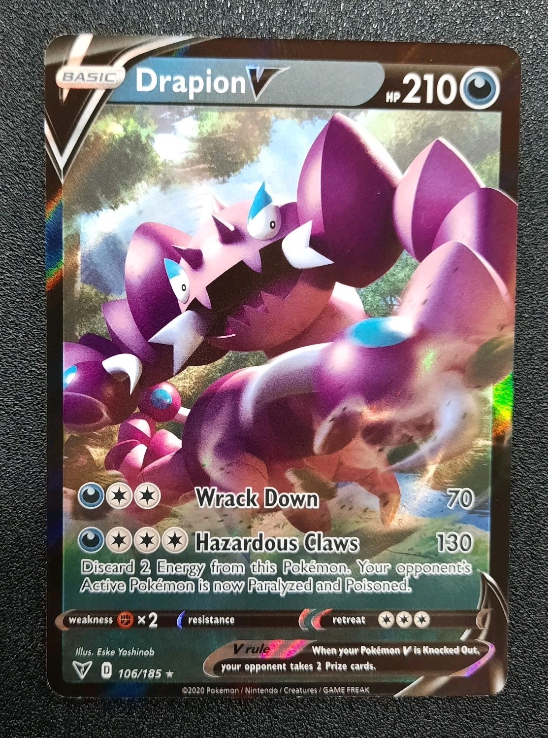 Pokemon TCG Drapion V Holo SWSH Vivid Voltage English 2020 Near Mint 106/185