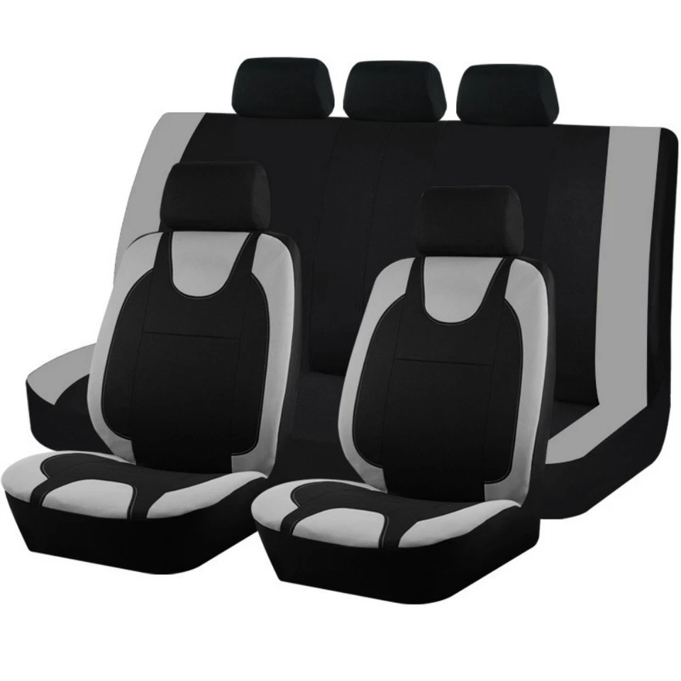 Car Seat Covers Full Set 5-Seats Cloth Front Rear Split Bench for Chevrolet - Image 4 of 4