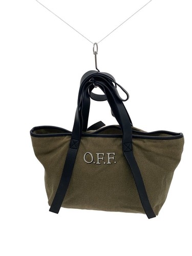 OFF-WHITE tote bag cotton Khaki Used