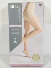 Silk Impressions Pantyhose 2 Pack XXL Beige 20 Denier Light Support Sheer