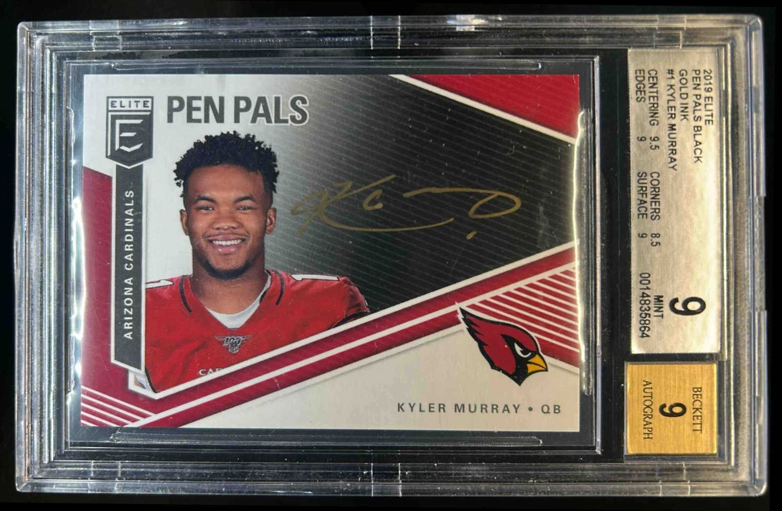 Kyler Murray Panini Donruss Elite Pen Pals Autographs #KM Black Gold Ink