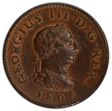 1806 Great Britain Farthing George III PCGS MS62BN 1/4D S-3782 England