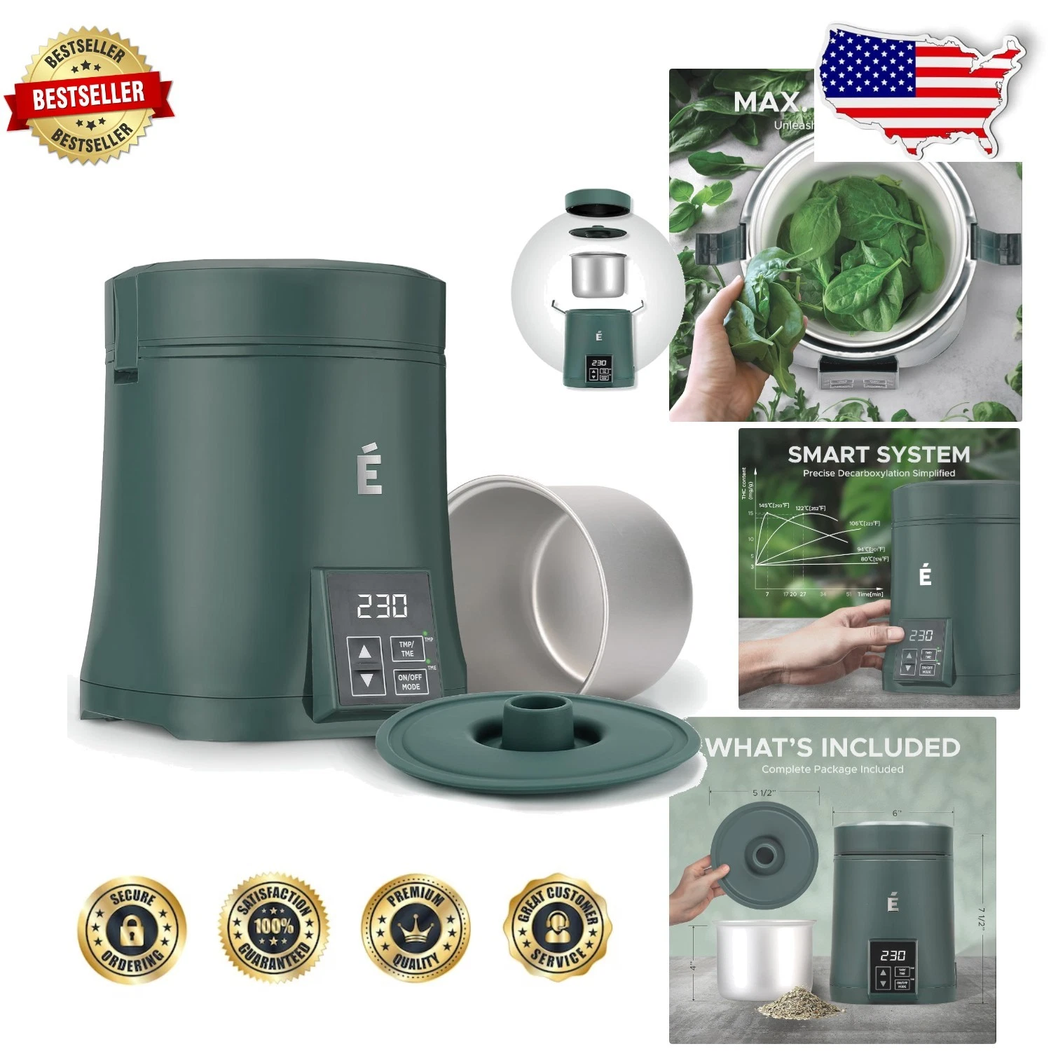 Smart Herb Decarboxylator Infuser, 2oz, Accurate Heating, Effortless Cleaning