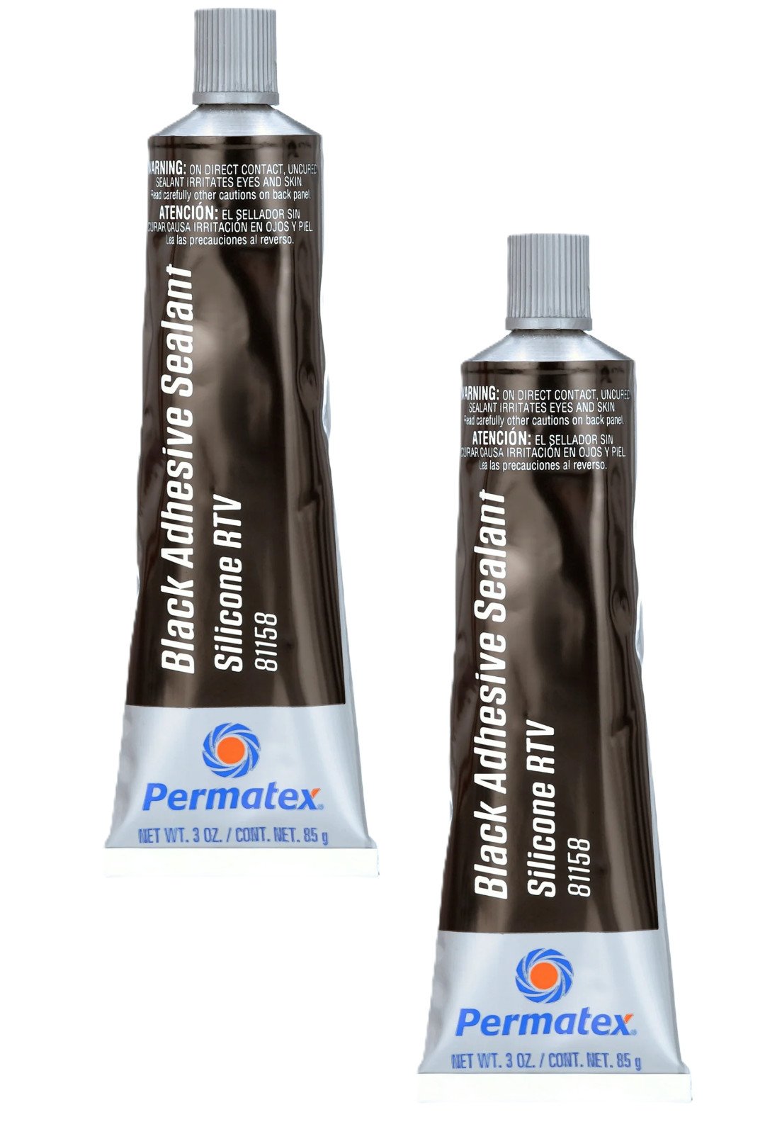 (2 Pack) Permatex Black Silicone Adhesive Sealant - 75150