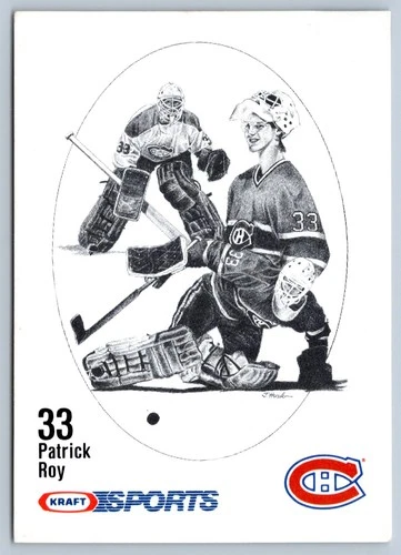PATRICK ROY (ROOKIE YEAR) 1986-87 KRAFT DRAWINGS 86-87 #61 VGEX+        77252
