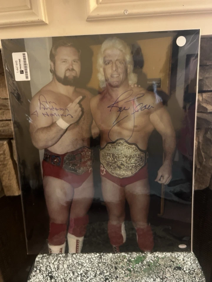 Foto firmada por Ric Flair y Arn Anderson 16x20 WCW WWE Four Horsemen Schwartz certificado de autenticidad” Foto 4 de 4