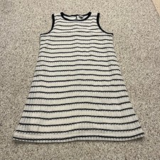 J Crew Striped Crochet Mini Dress Sz M Stripe Classic Preppy Career Casual