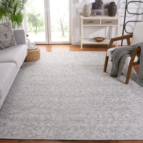 Marquee Collection Area Rug - 8' x 10', Grey, Handmade Wool, Ideal for High T...