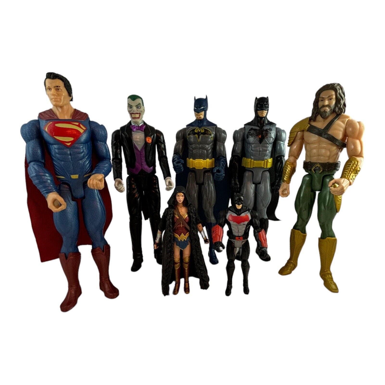 7 Mattel DC Comics Lot Action Figures Batman Superman Aquaman Wonder Woman Joker