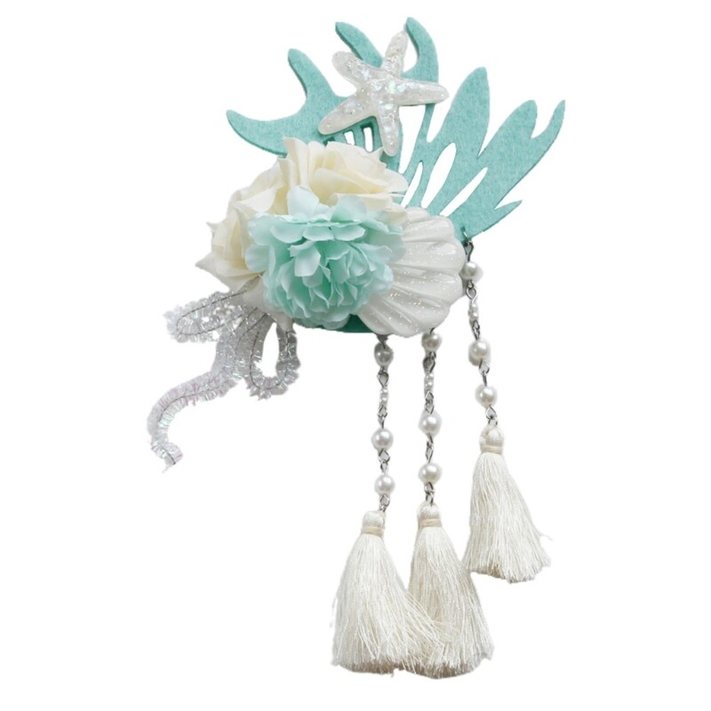 Large Flower Hair Clip Beach Hair Styling Pearls Shape for Stage Shows