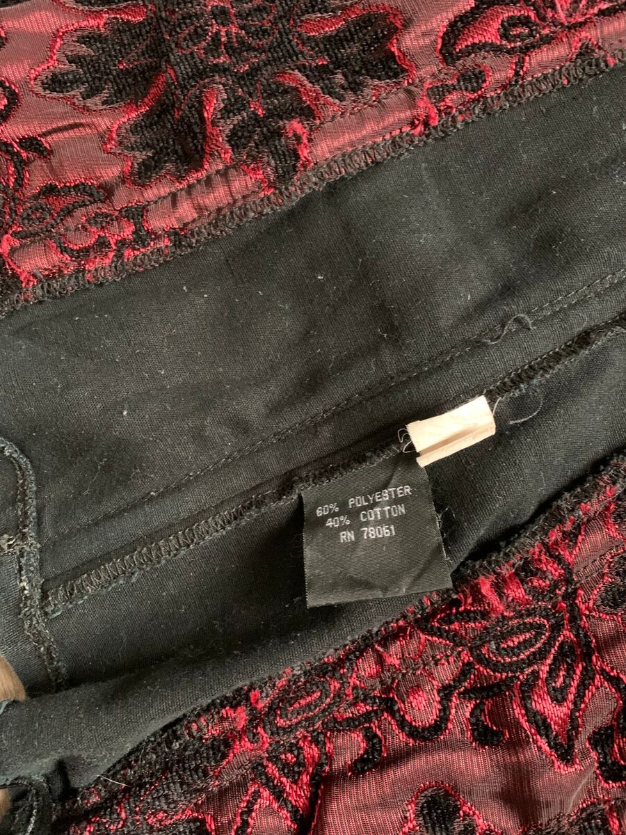 vintage Y2K Tripp NYC Red & Black Pattern Corset Top Goth vintage Y2K Tripp NYC Red & Black Pattern Corset Top Goth