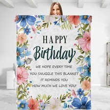 Birthday Gift for Women Girls Men Boys Throw Blanket for Birthday Decoration ...