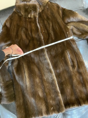 Luxury Womens Real Mink Fur jacket coat 1109521 Long genuine fur size L NEW - Picture 11 of 12