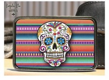 Serape Sugar Skull Belt Buckle New 