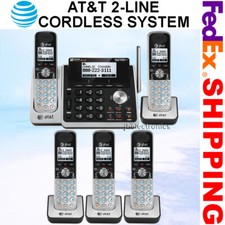 AT T TL88102 2-LINE DECT 6.0 PHONE SYSTEM - TOTAL OF 5 CORDLESS - BRAND NEW
