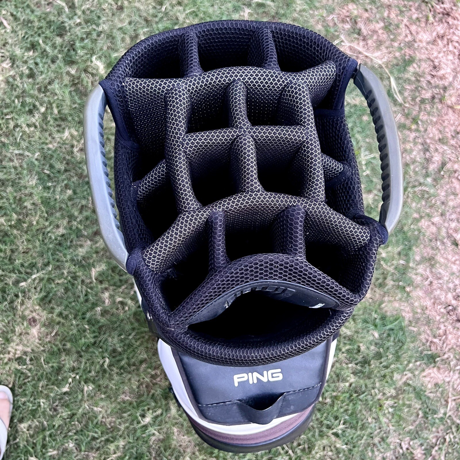 Ping DLX Cart Bag White / Black 15 Way Divider With Rain Cover. eBay