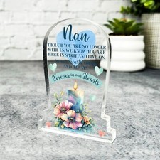 Image of Nan Forever In Our Hearts Candle Memorial Gift Gravestone Keepsake Plaque
