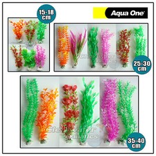 6 Pack Mixed PLASTIC AQUARIUM PLANTS Artificial Fish Tank Decor Decoration Large