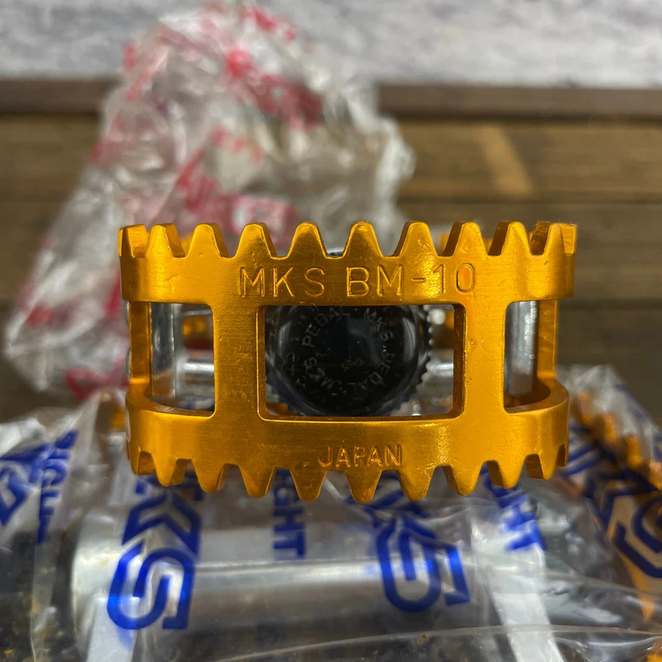 MKS ноги челюсти педали золото BM-10 NOS 9/16 старая школа BMX OG 1980-х Японии BM10 новый - Изображение 4 из 4