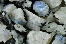 2 lbs Rainbow Moonstone Rough Stones - Natural Crystal Mineral Rock Tumbling