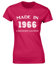 MADE IN 1966 LADIES T SHIRT 60TH BIRTHDAY FUNNY GIFT IDEA PRESENT JOKE NOVELTY 