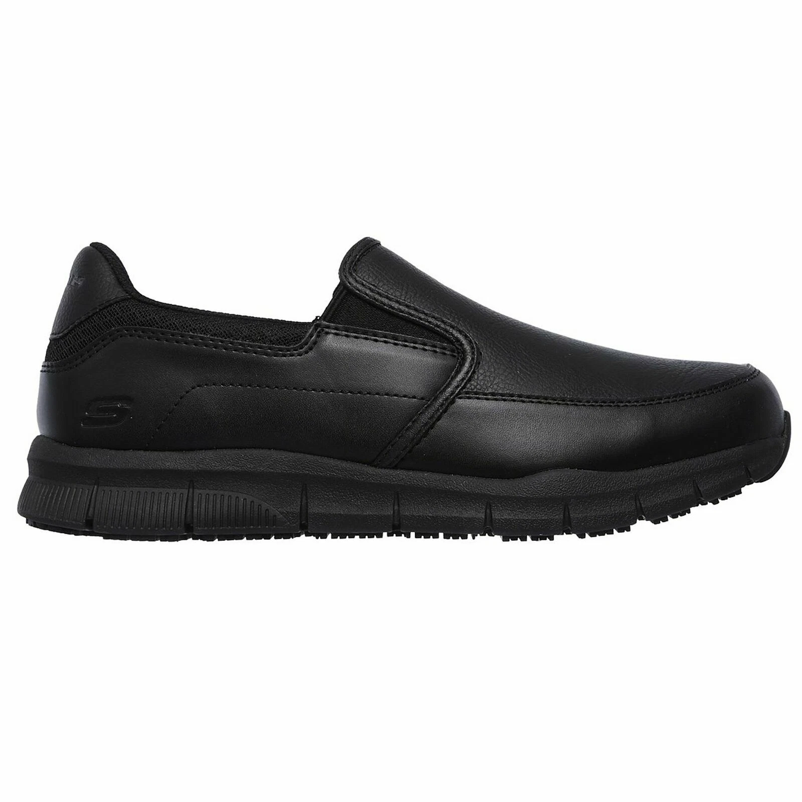 Skechers Men's 77157 Nampa Groton Memory Foam Slip On Resistant Black Work Shoes