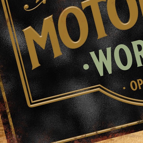 Personalisiertes Metallschild Motorrad Werkstatt Vintage Retro Geschenk - 200x305mm - Bild 5 von 7